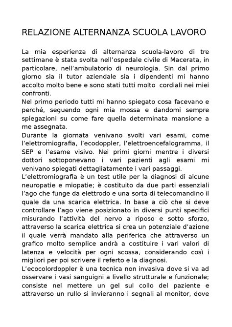 RELAZIONE ALTERNANZA SCUOLA